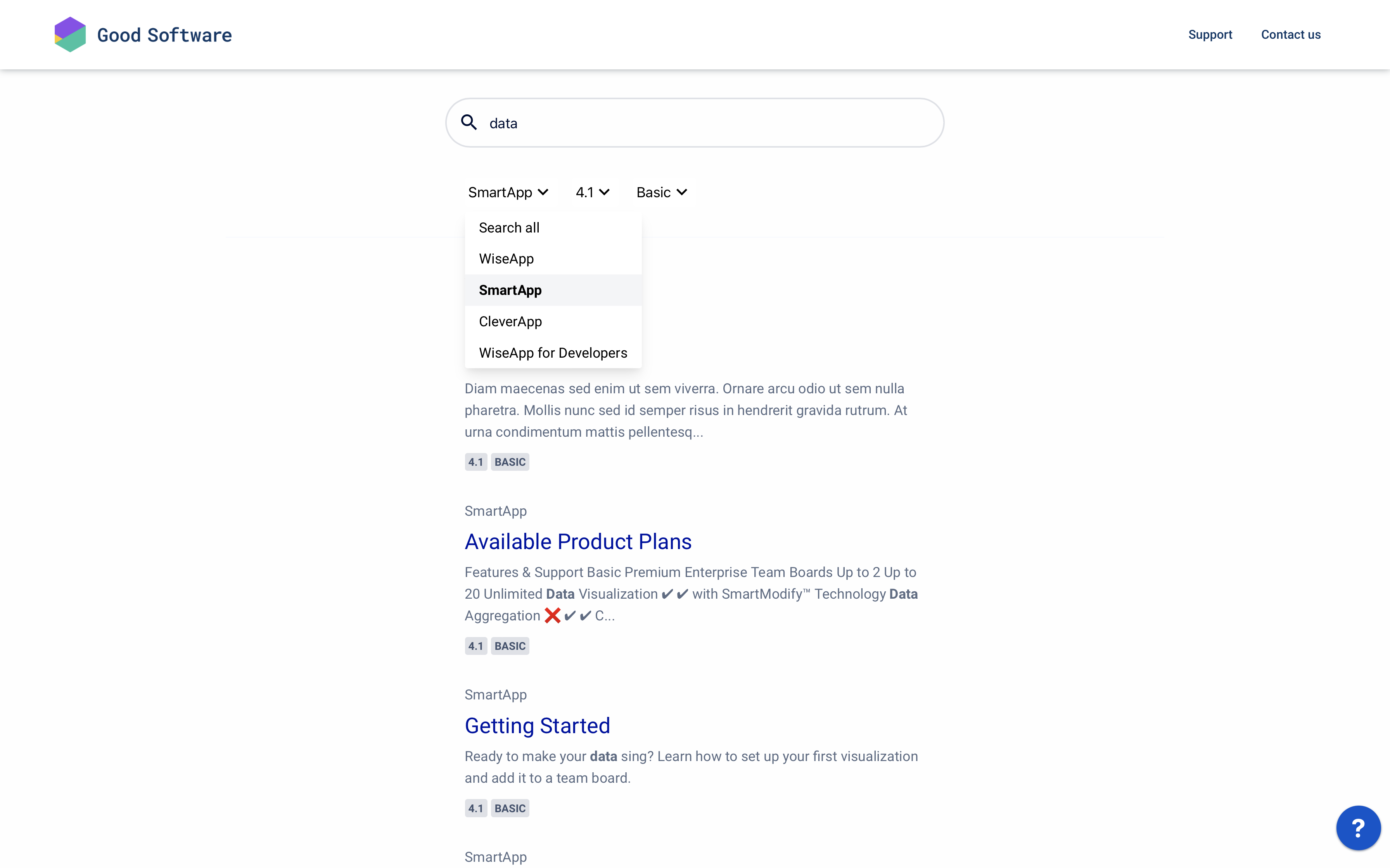 New search page - with filters open